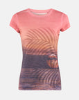 GUESS SS BEACH SUNSET R3 SUB TEE PEACH CORAL MULTI