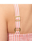 GUESS SS TECLA BUSTIER PINK WHITE STRIPE