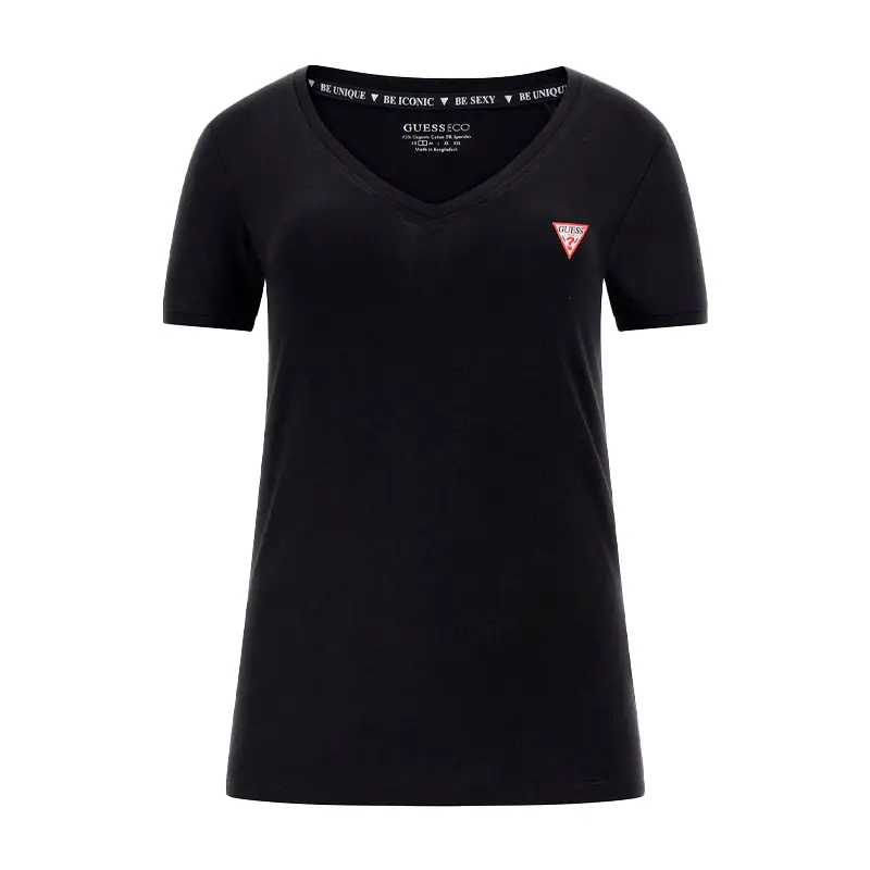 GUESS SS VN MINI TRIANGLE TEE PURE JET BLACK