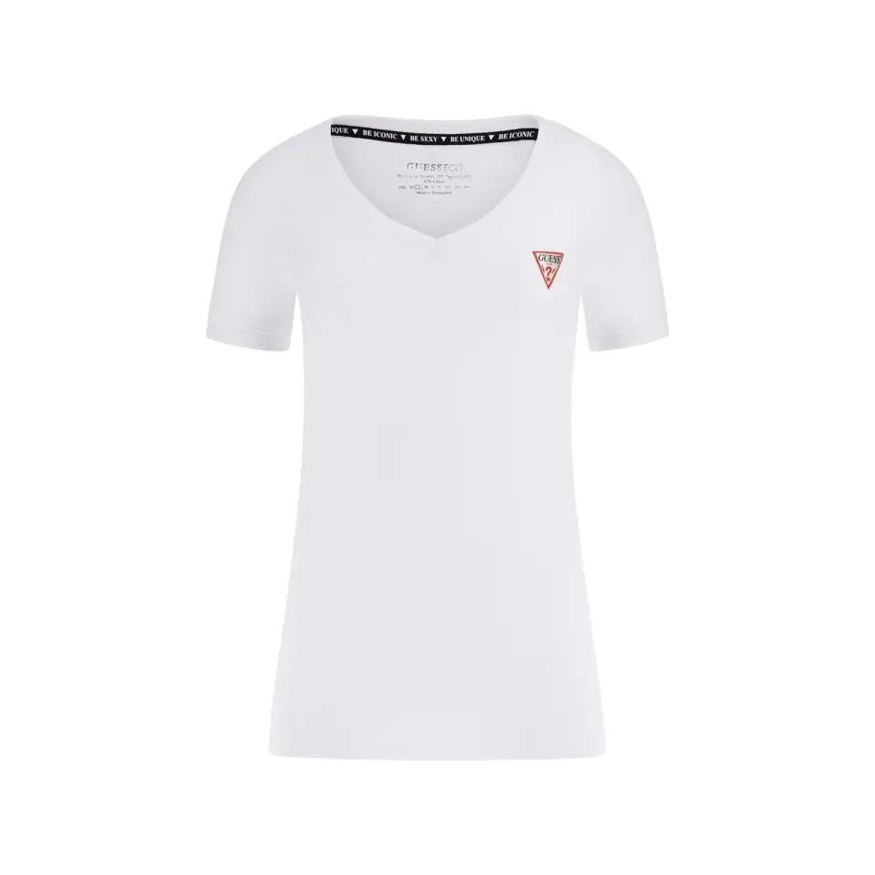 GUESS SS VN MINI TRIANGLE TEE PURE WHITE