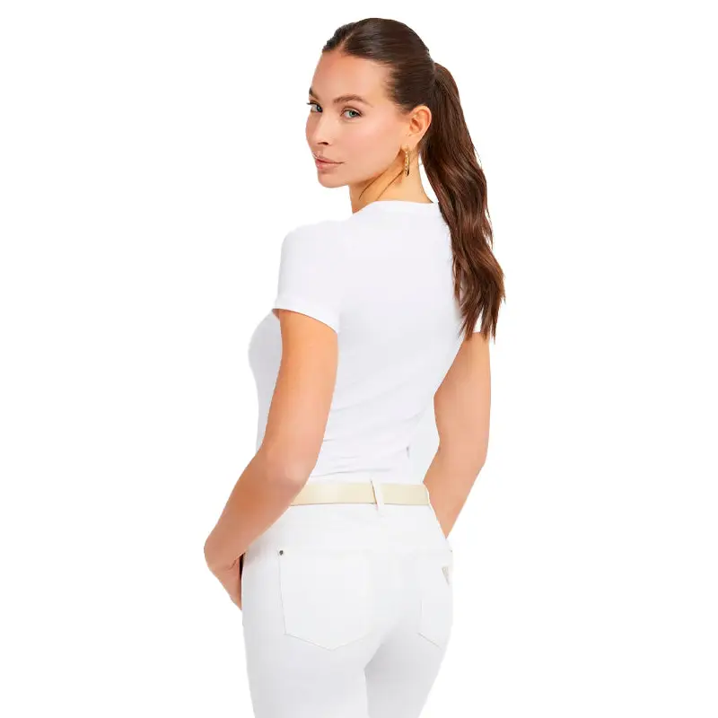 GUESS SS VN MINI TRIANGLE TEE PURE WHITE