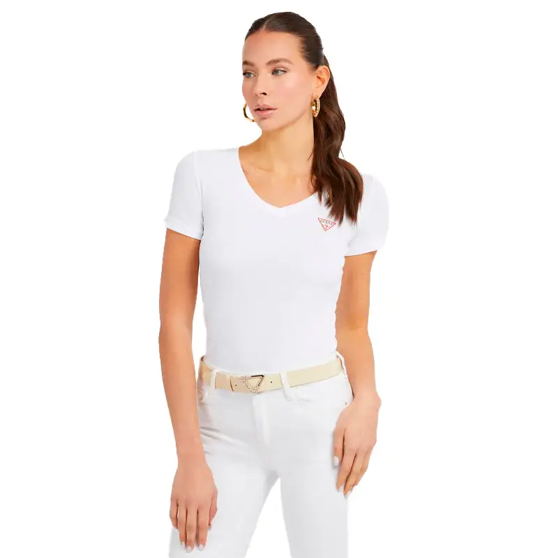 GUESS SS VN MINI TRIANGLE TEE PURE WHITE