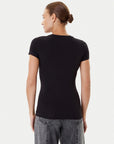 GUESS SS LOGO HOT FIX TEE JET BLACK A996