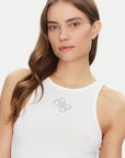 GUESS NEW SL ROUND NK GUENDALINA TOP PURE WHITE