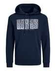 JACK & JONES JJPETER SWEAT HOOD NAVY