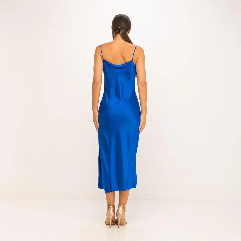 KALHUA VESTIDO LENCERO AZUL - TALLA ÚNICA