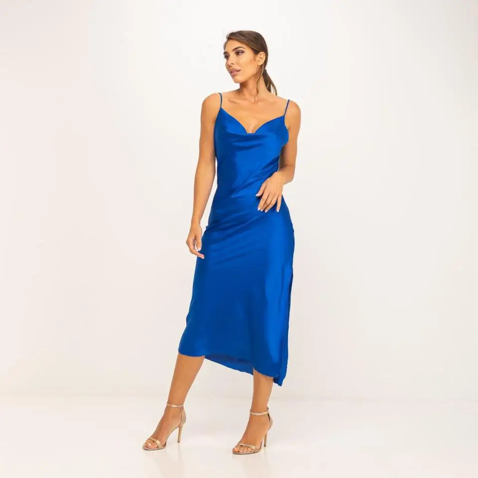 KALHUA VESTIDO LENCERO AZUL - TALLA ÚNICA