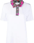 KARL LAGERFELD BOUCLE POLO T-SHIRT WHITE