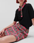 KARL LAGERFELD BOUCLE SKIRT PINK CHECK