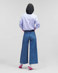 KARL LAGERFELD DENIM CULOTTES W/LOGO BLUE