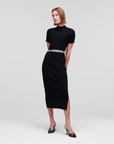 KARL LAGERFELD DRESS KNIT W/LOGO BLACK