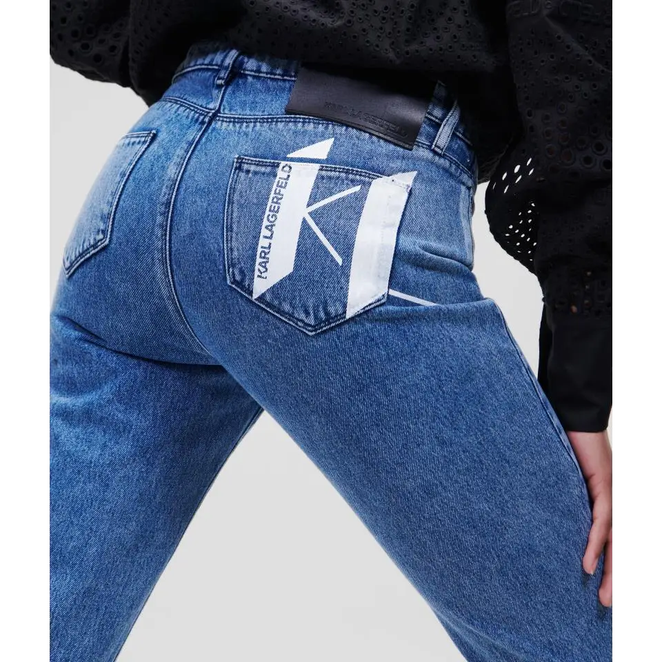 KARL LAGERFELD GF DENIM PANTS W/ BIG KL BLUE DENIM