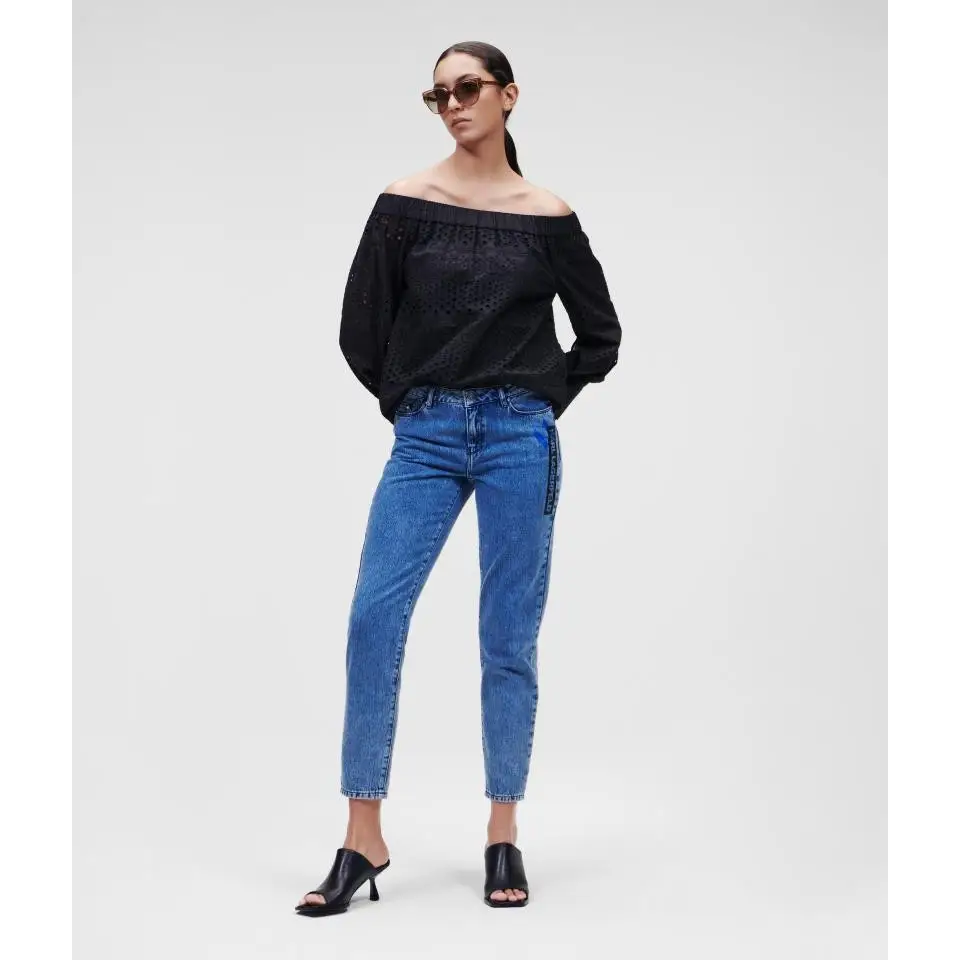 KARL LAGERFELD GF DENIM PANTS W/ BIG KL BLUE DENIM