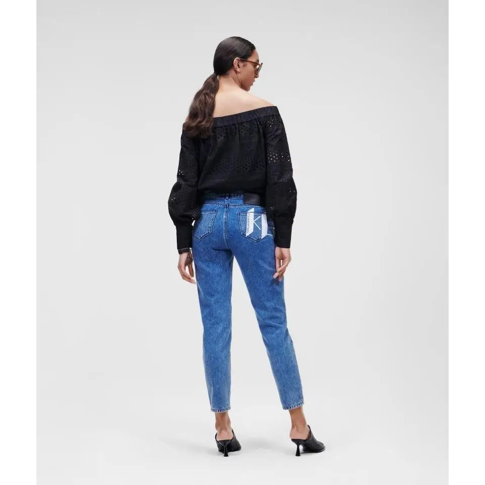 KARL LAGERFELD GF DENIM PANTS W/ BIG KL BLUE DENIM