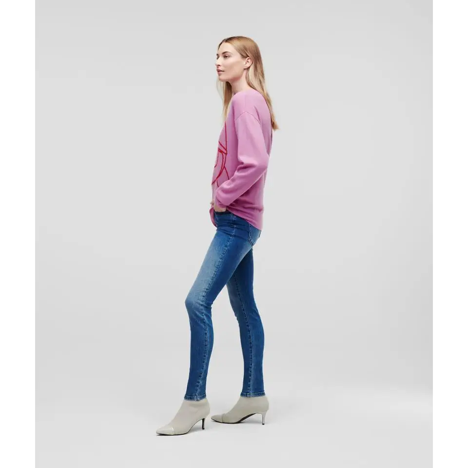 KARL LAGERFELD IKONIK 2.0 CREW NECK SWEATER PINK