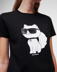 KARL LAGERFELD IKONIK 2.0 CHOUPETTE T-SHIRT BLACK