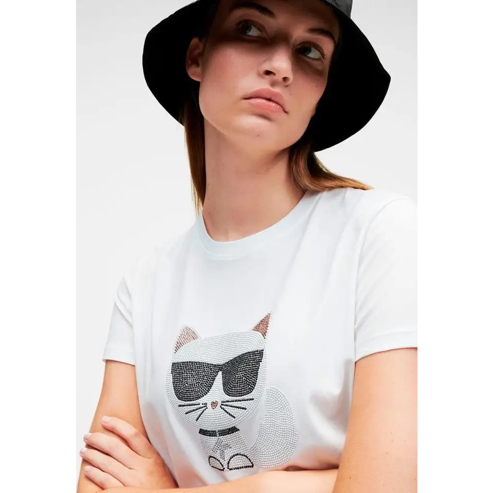 KARL LAGERFELD IKONIK CHOUPETTE RS T-SHIRT WHITE