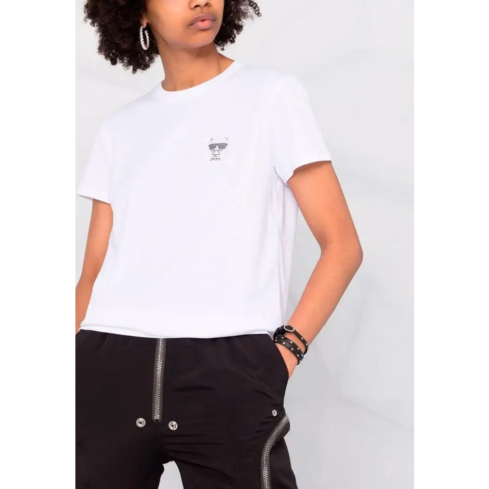KARL LAGERFELD IKONIK MINI CHOUPETTE RS TEE WHITE