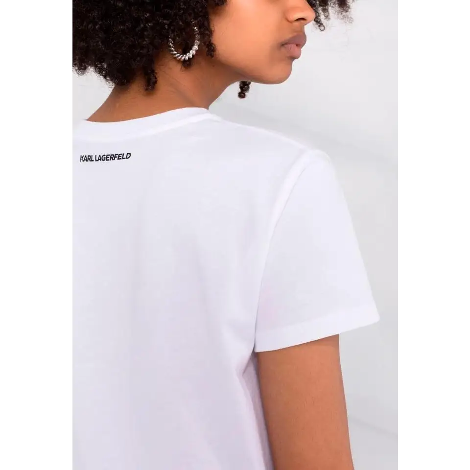 KARL LAGERFELD IKONIK MINI CHOUPETTE RS TEE WHITE