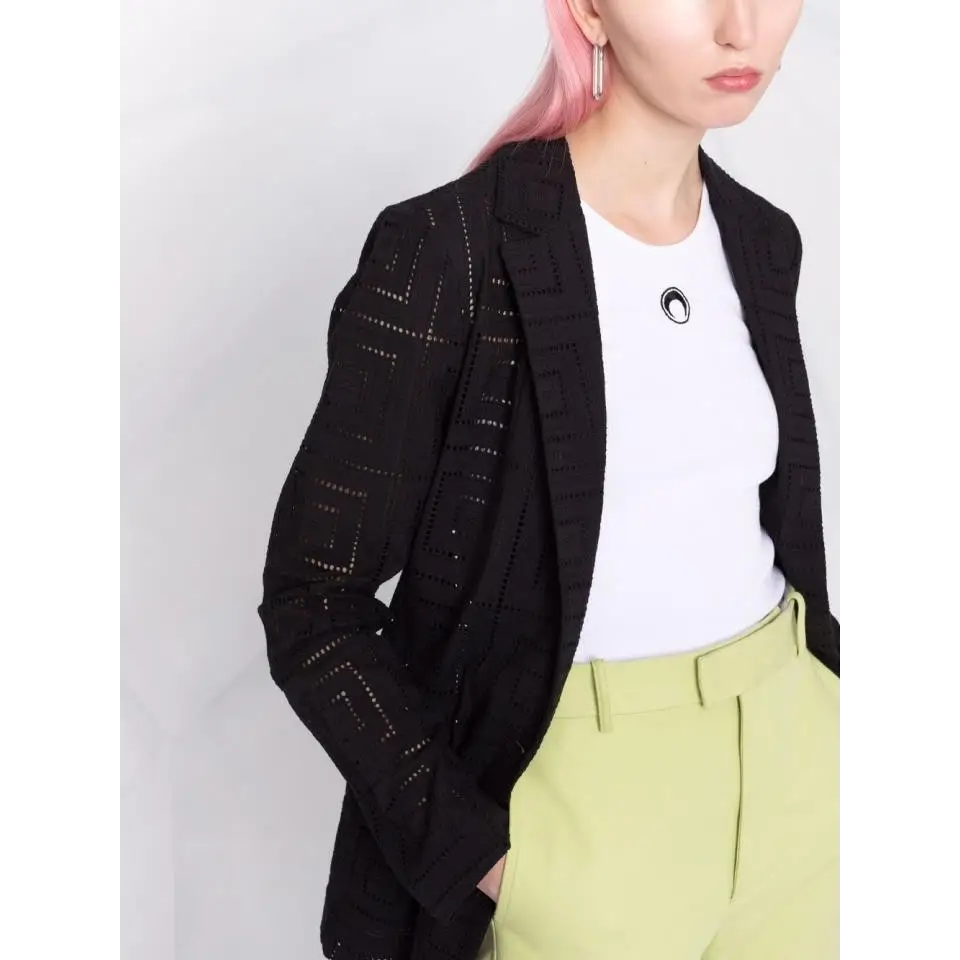KARL LAGERFELD KL BRODERIE ANGLAISE BLAZER BLACK