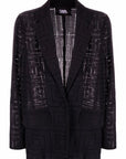 KARL LAGERFELD KL BRODERIE ANGLAISE BLAZER BLACK