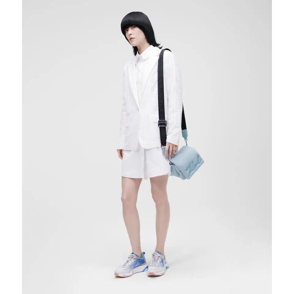 KARL LAGERFELD KL BRODERIE ANGLAISE BLAZER BLANCO