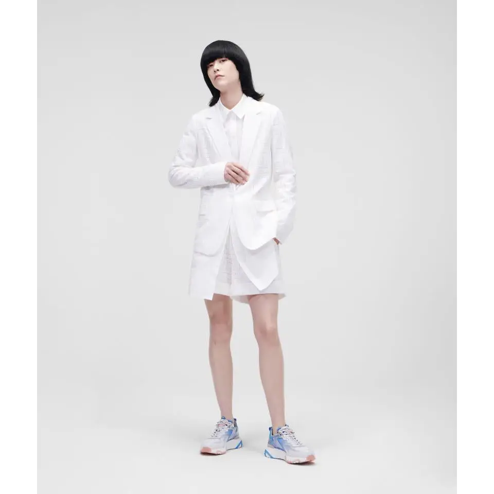 KARL LAGERFELD KL BRODERIE ANGLAISE BLAZER BLANCO