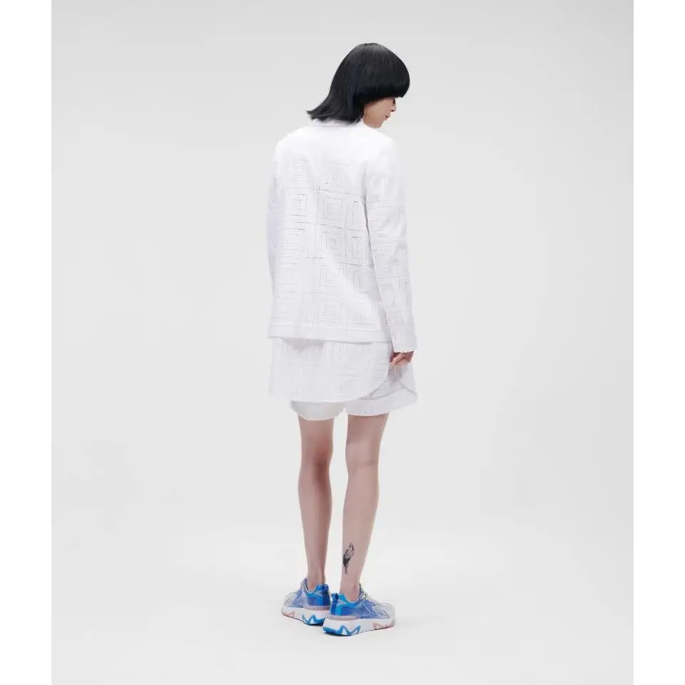 KARL LAGERFELD KL BRODERIE ANGLAISE BLAZER BLANCO