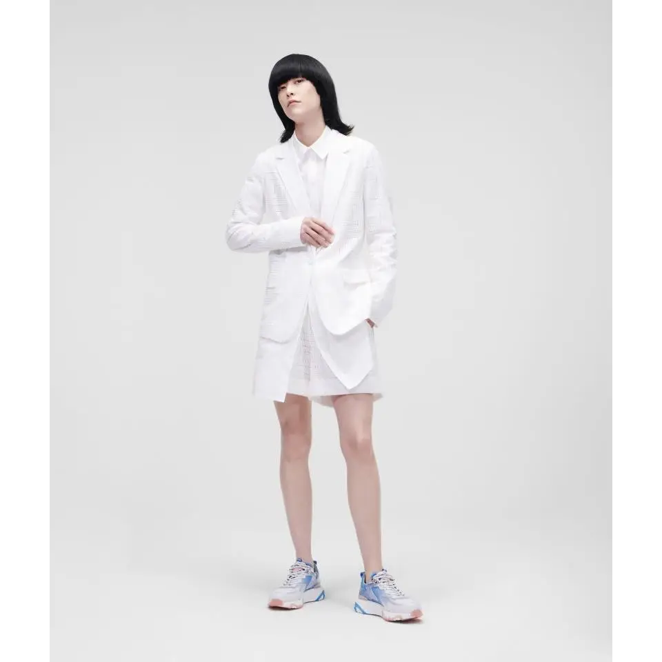 KARL LAGERFELD KL BRODERIE ANGLAISE BLAZER BLANCO