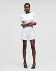 KARL LAGERFELD KL BRODERIE ANGLAISE SHORTS BLANCO