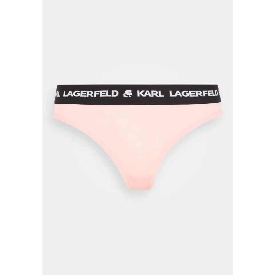KARL LAGERFELD LOGO THONG PINK