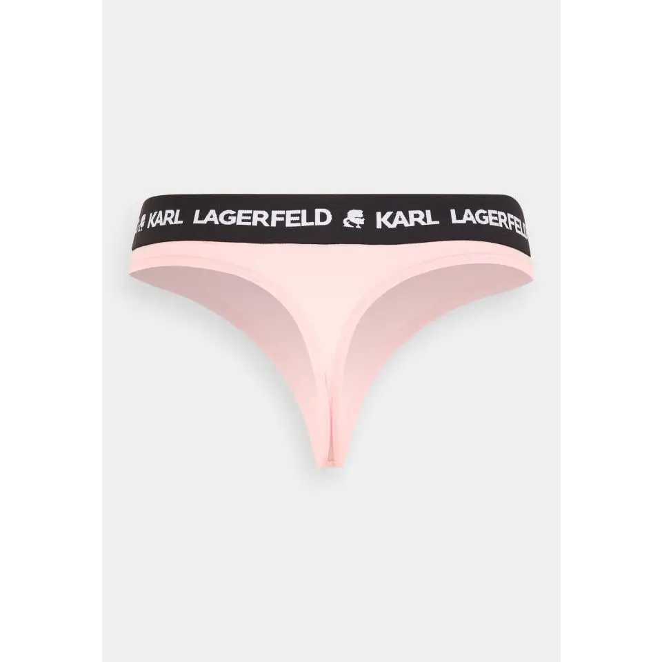 KARL LAGERFELD LOGO THONG PINK