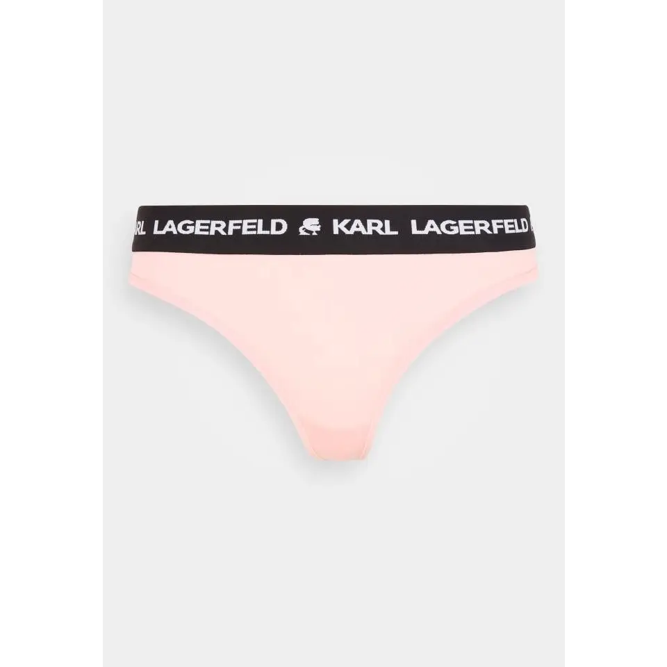 KARL LAGERFELD LOGO THONG PINK