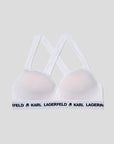 KARL LAGERFELD PADDED LOGO BRA WHITE