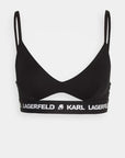 KARL LAGERFELD PEEPHOLE LOGO BRA BLACK