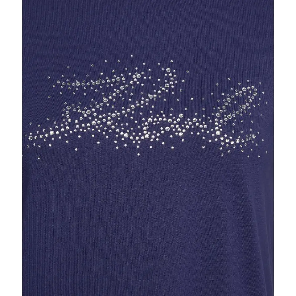 KARL LAGERFELD RHINESTONE KARL LOGO T-SHIRT BLUE