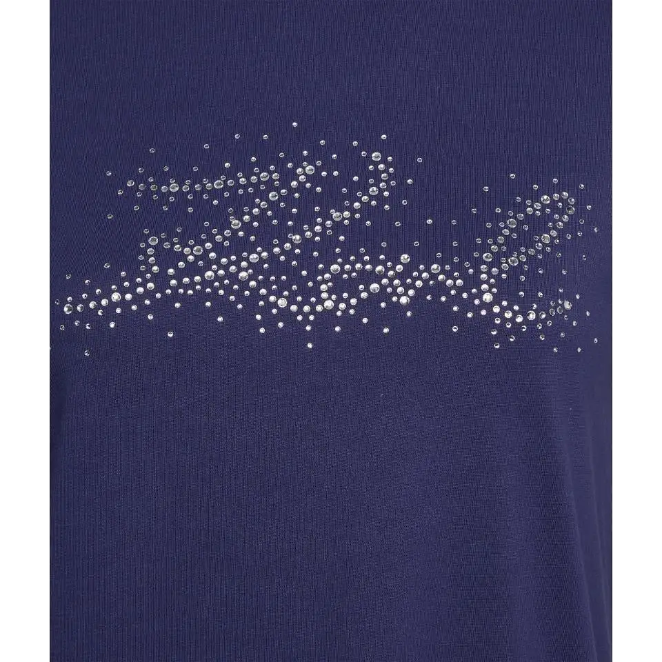 KARL LAGERFELD RHINESTONE KARL LOGO T-SHIRT BLUE