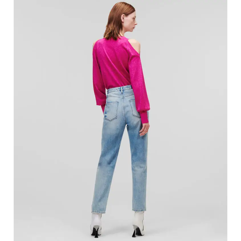 KARL LAGERFELD RHINESTONE SPLASH DENIM PANTS