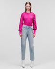 KARL LAGERFELD RHINESTONE SPLASH DENIM PANTS