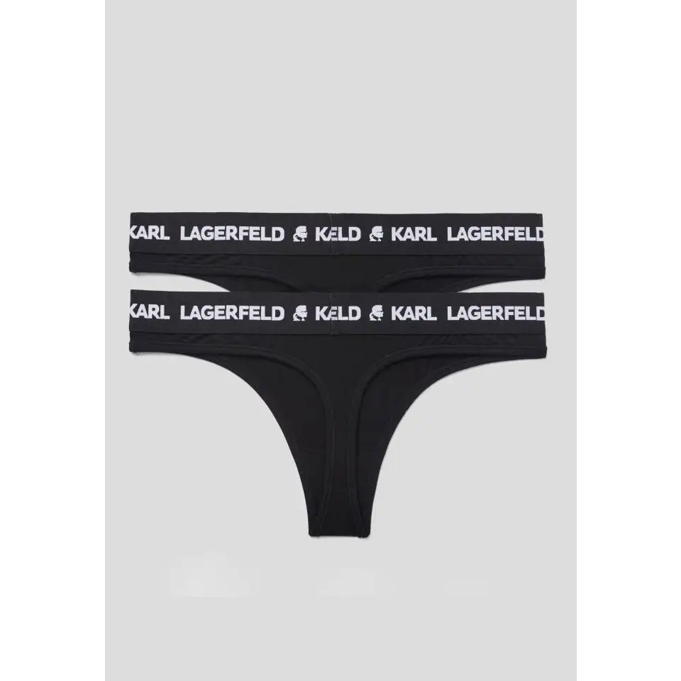 KARL LAGERFELD SET PACK THONG LOGO BLACK