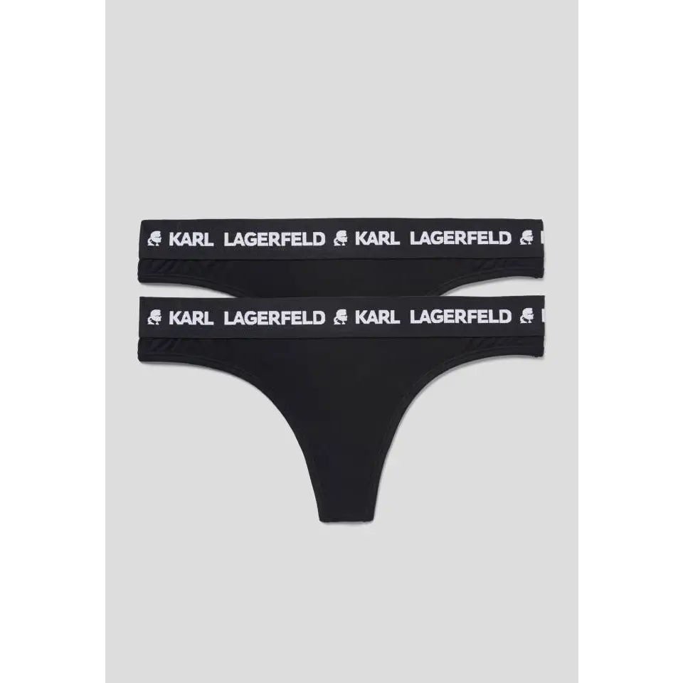 KARL LAGERFELD SET PACK THONG LOGO BLACK