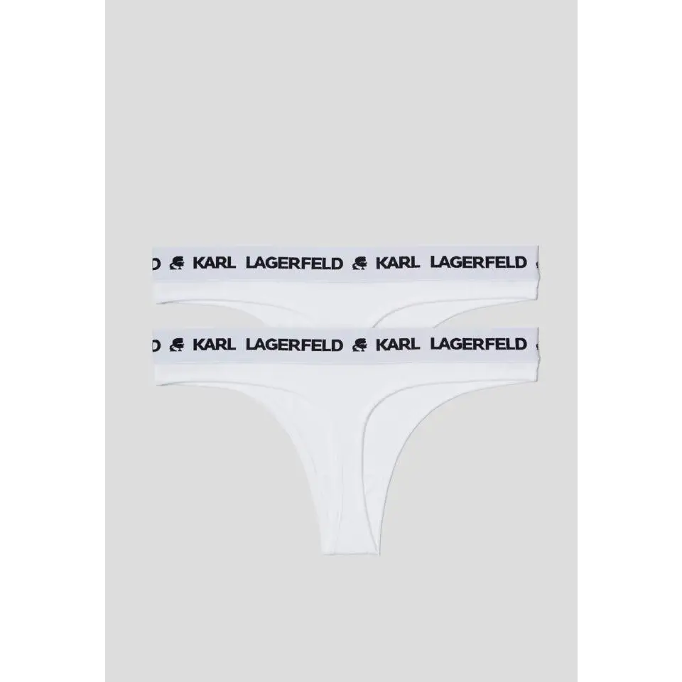 KARL LAGERFELD SET PACK THONG LOGO WHITE