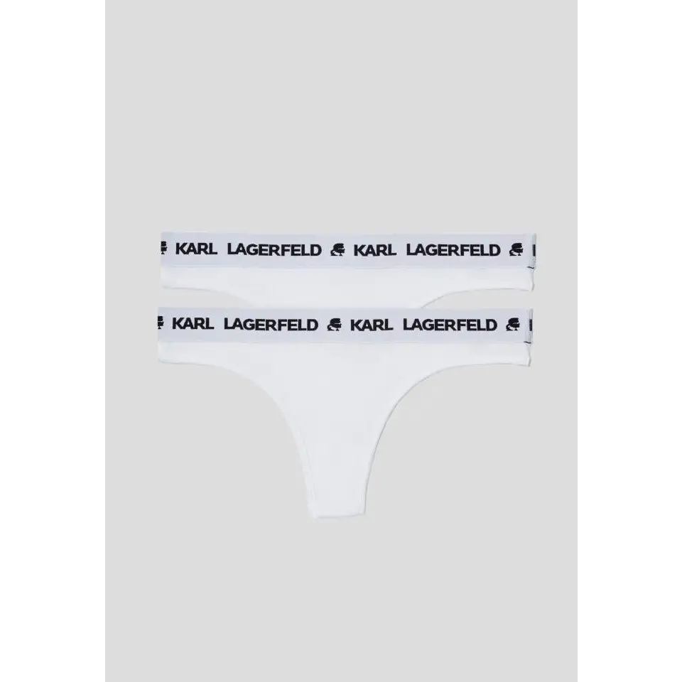 KARL LAGERFELD SET PACK THONG LOGO WHITE