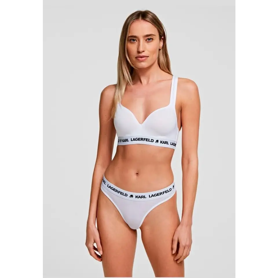 KARL LAGERFELD SET PACK THONG LOGO WHITE
