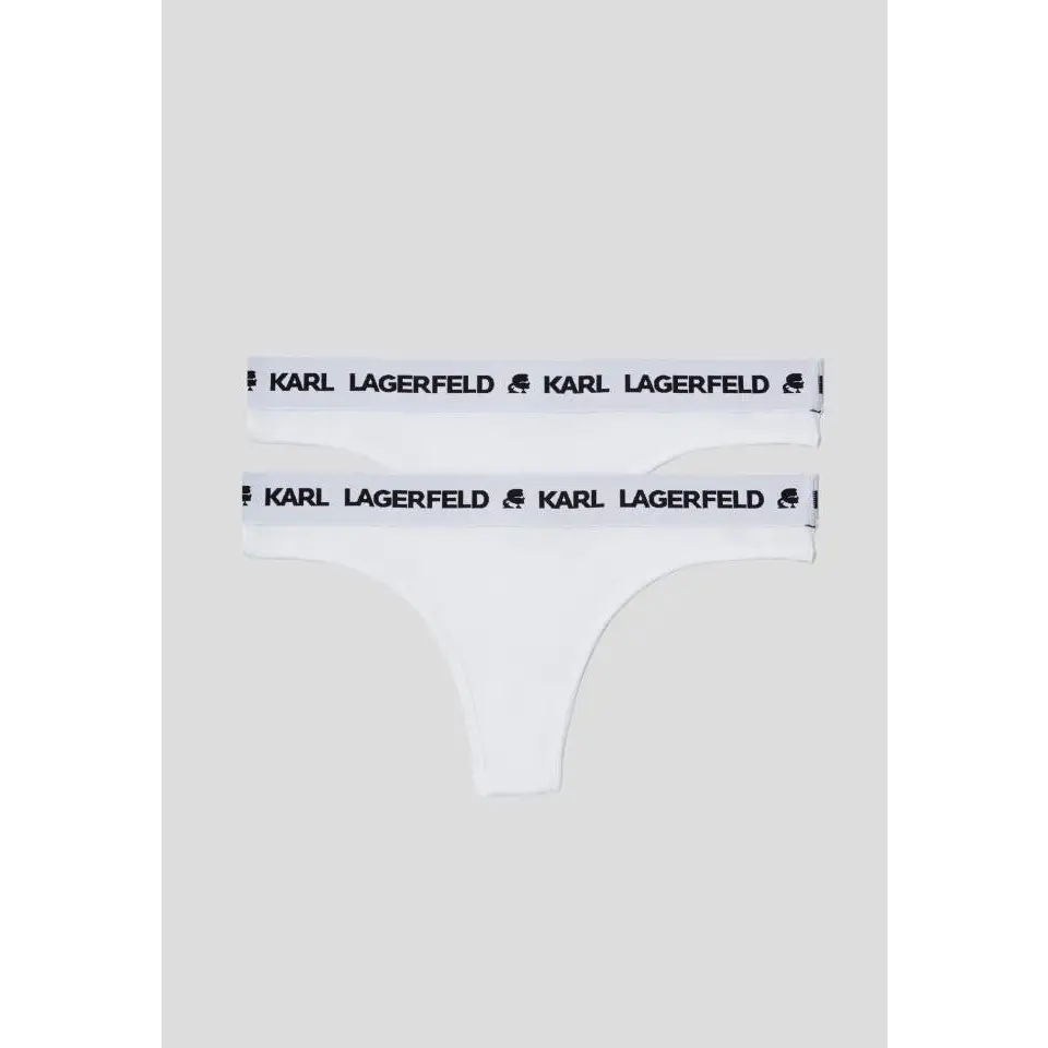 KARL LAGERFELD SET PACK THONG LOGO WHITE