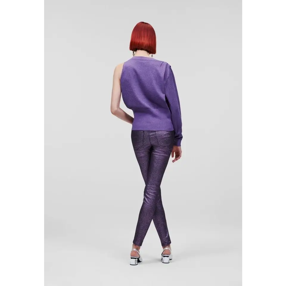 KARL LAGERFELD SHINY SKINNY DENIM LILAC