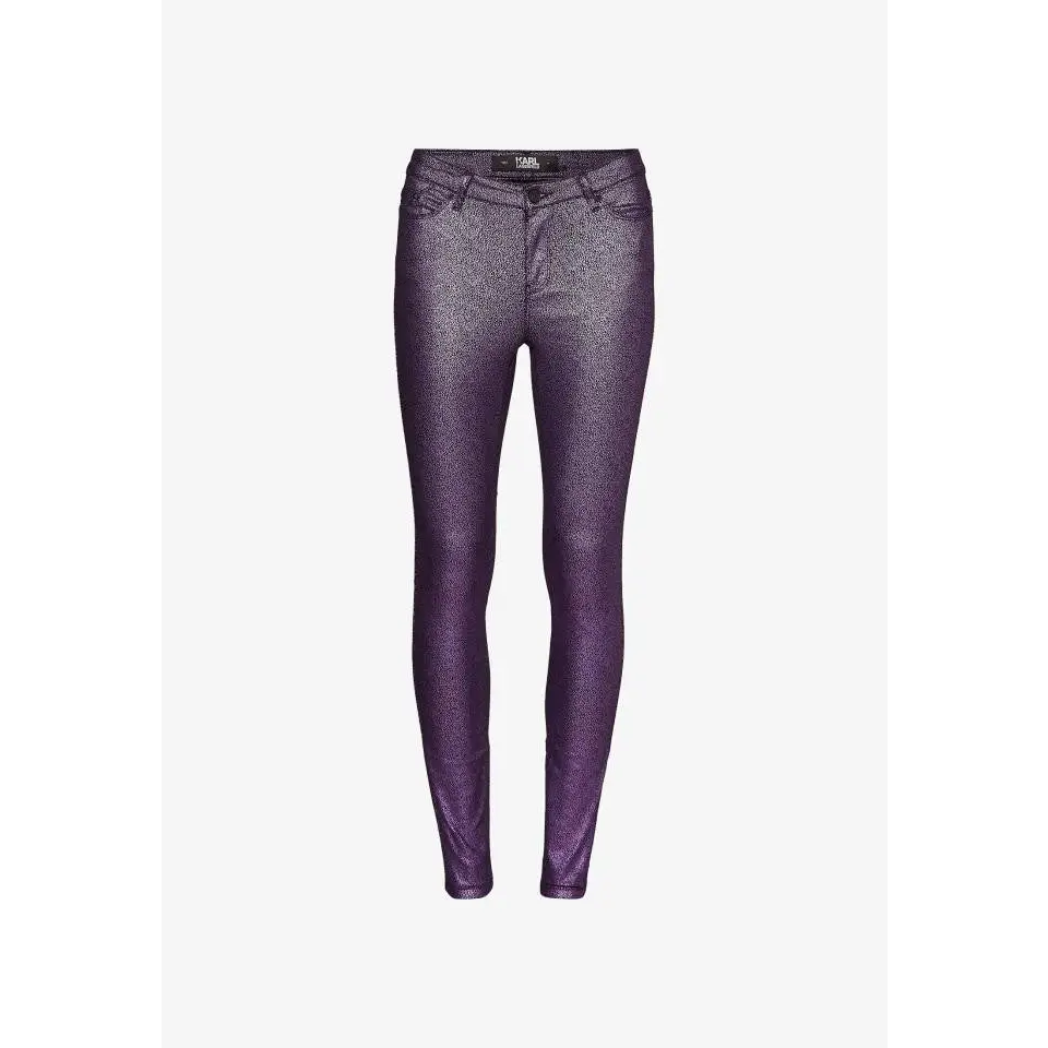 KARL LAGERFELD SHINY SKINNY DENIM LILAC