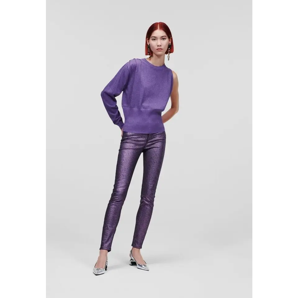 KARL LAGERFELD SHINY SKINNY DENIM LILAC