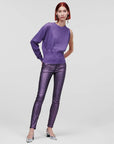 KARL LAGERFELD SHINY SKINNY DENIM LILAC