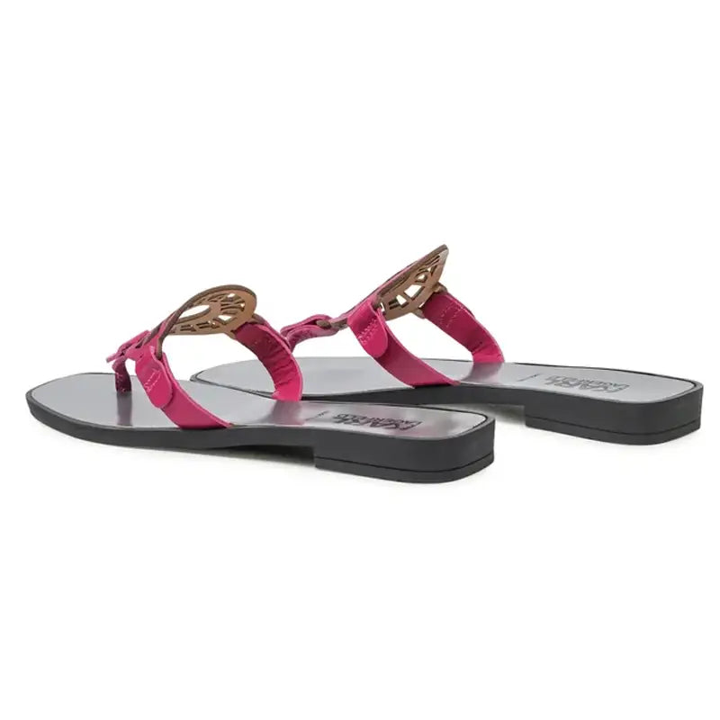 KARL LAGERFELD SKOOT RING LOGO TOE POST FUSCHIA